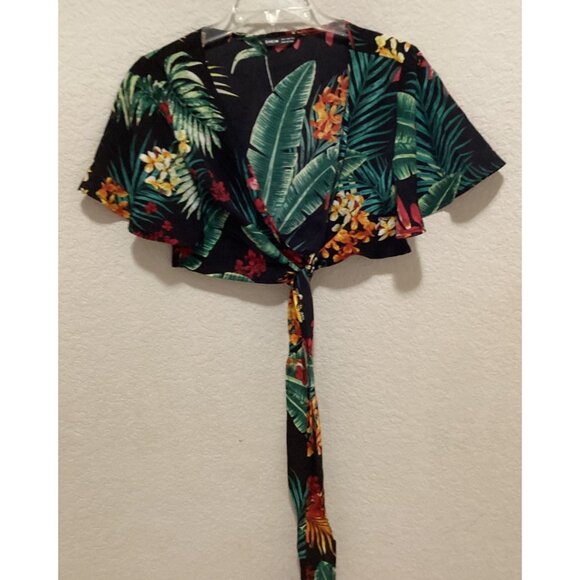 Shein Tropical Floral Two-Piece Kimono Set Size S - Picture 4 of 7
